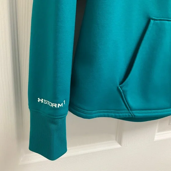 Under Armour Teal Cold Gear Hooded Sweatshirt - Picture 4 of 9
